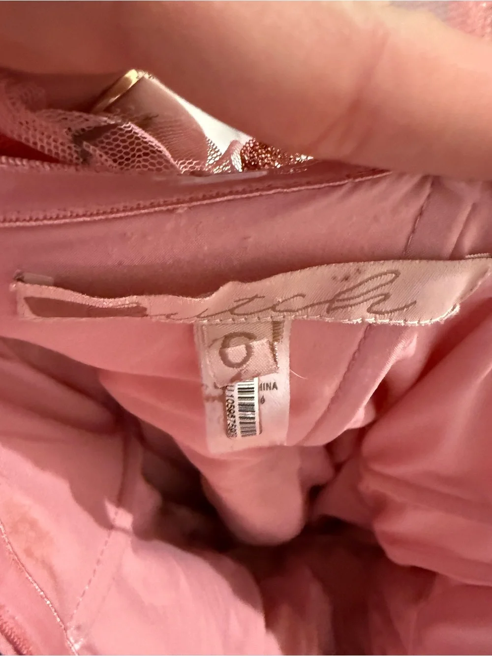 Hutch Monaco Strapless Pink Ruffle Tiered coquette girl evening Gown 6 - Picture 6 of 12